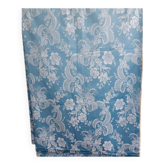 grande nappe de campagne damassée bleu et blanc 4m50 x 1m60