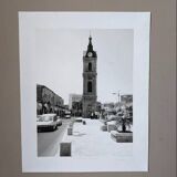 Old photograph "Yaffo clock" black and white numbered paper