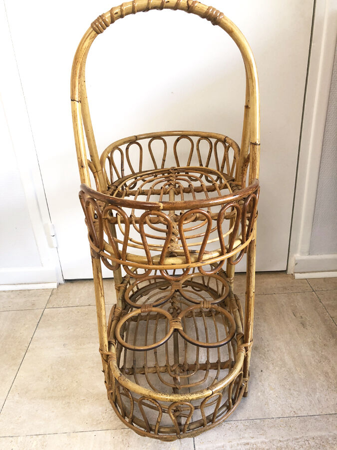 Serving rattan bar Peacock, 1970