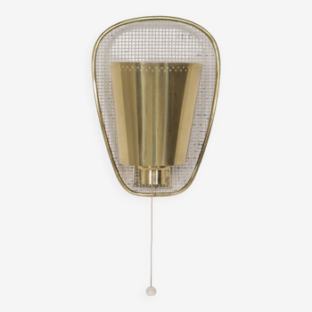 Style perforated brass wall light