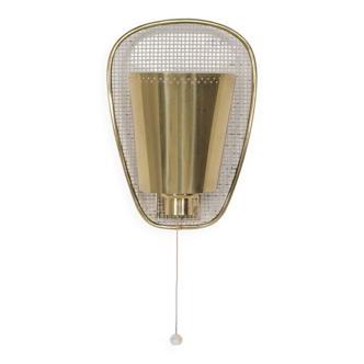 Style perforated brass wall light