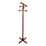 Postmodern coat rack in red lacquered beech, Italy, 1980s