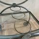 Patinated green-grey wrought iron dessert table