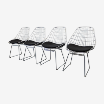 Four vintage SM05 chairs chromed by Cees Braakman for Pastoe, 1960-70