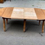 Table à manger ronde extensible Louis Philippe rénovée 215cm