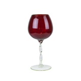 Vintage red glass brandy glass cup mouth blown italy 33cm