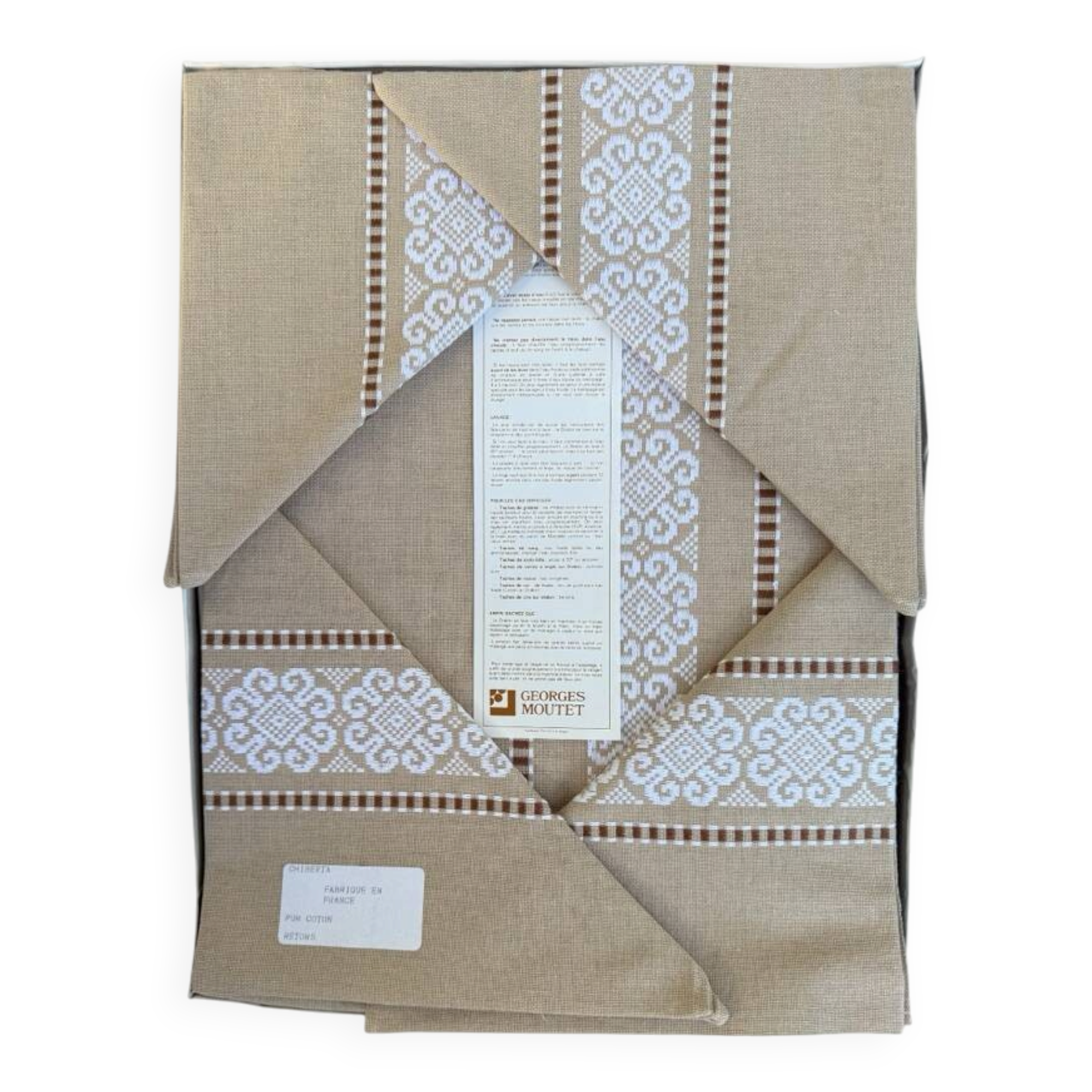 Georges Moutet Chiberta table service cotton tablecloth + 12 napkins