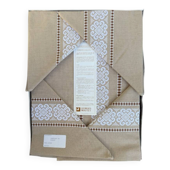 Georges Moutet Chiberta table service cotton tablecloth + 12 napkins