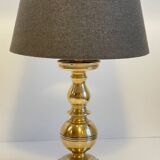 Chic solid brass and vintage fabric lamp