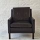 Danish mid century dark brown leather lounge chair, 1960s