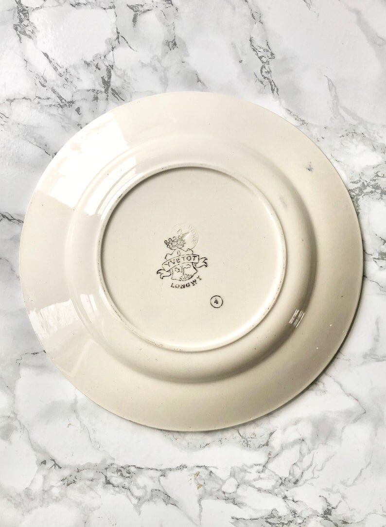 Set of 3 old earthenware plates