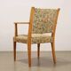 Pair of vintage armchairs from the 1950s in wood and fabric, Italy.