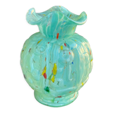 Art Nouveau glass vase with variegated bottom