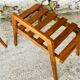Pair of slatted side tables, Scandinavian style, 60s