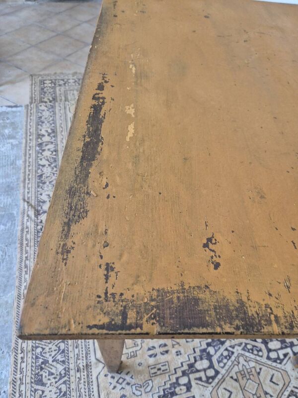 Table de magasin/métier en sapin ancien 1950s -1m