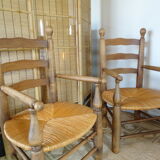 Pair of mulched brutalist armchairs