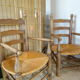Pair of mulched brutalist armchairs