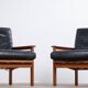Vintage Danish Lounge Chairs in Teak by Illum Wikkelsø, 1950s, Set of 2
