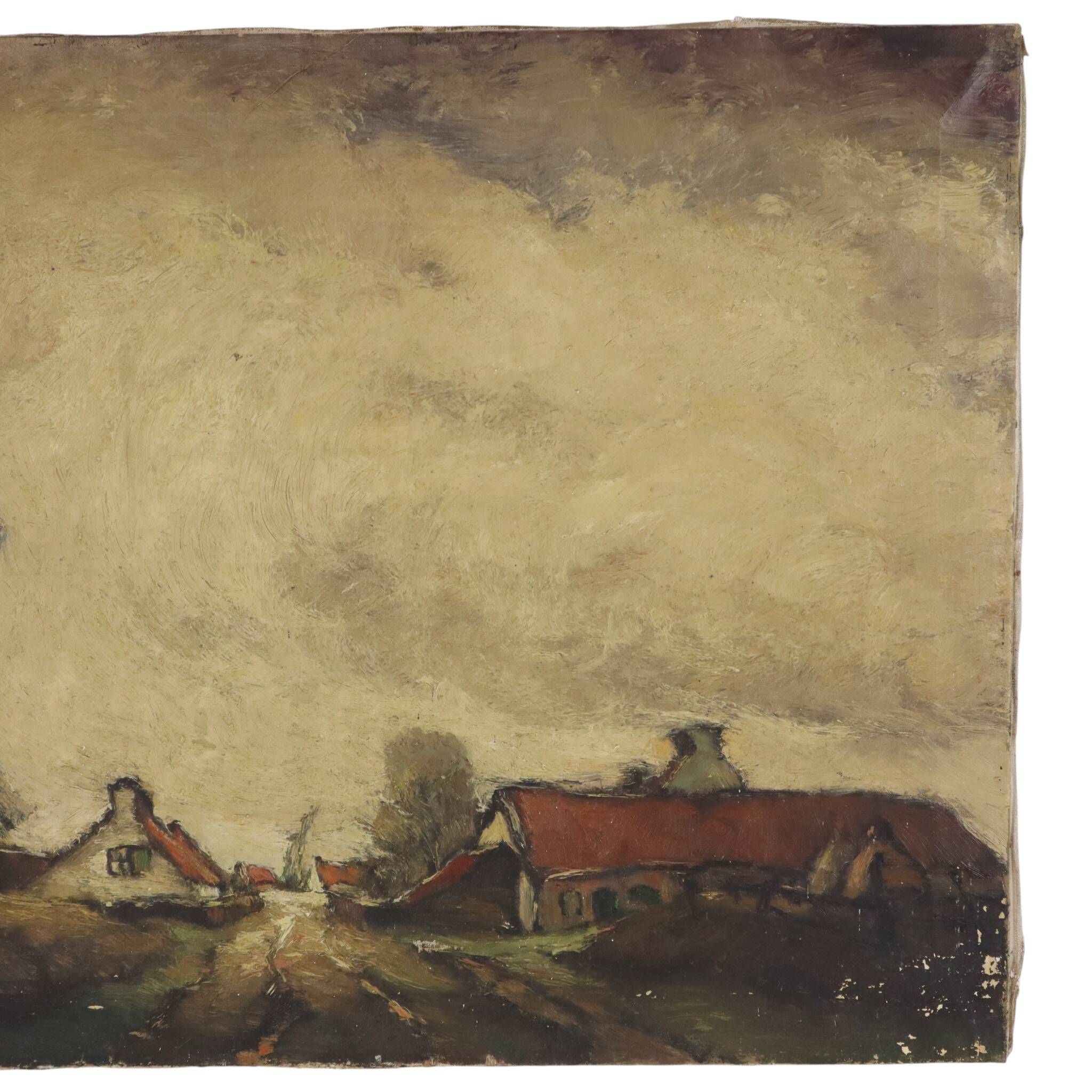 Charming Farmhouse Landscape Painting, Signed Wittouck, 60x80 cm