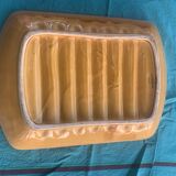 Dish for asparagus, slurry, glazed ceramic yellow sarreguemines France vintage