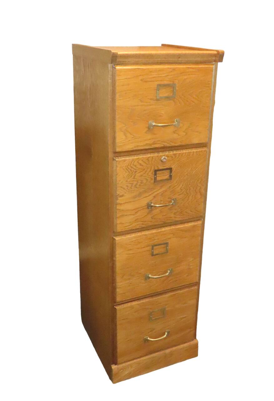 Oak filing cabinet 4 drawers vintage hanging filing cabinet from the 1930s