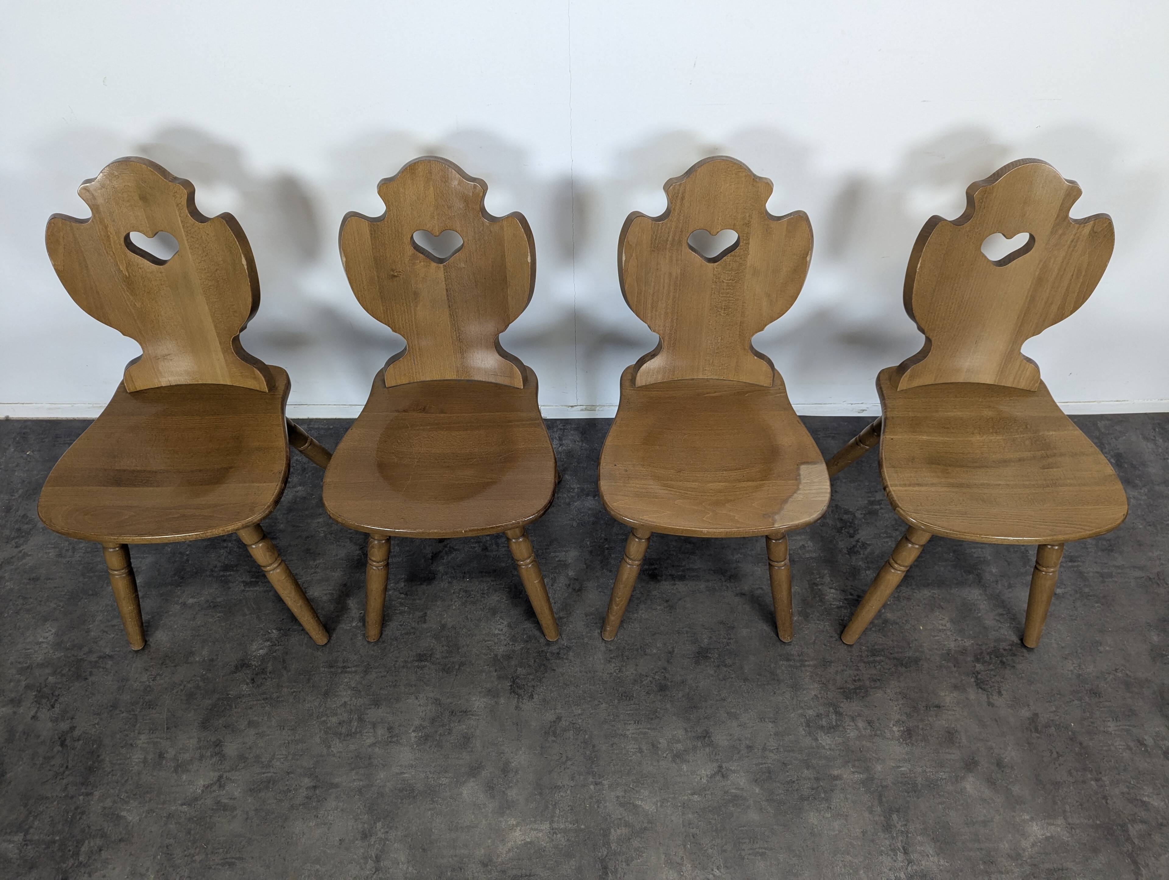 Set of 4 Savoyard mountain chairs
