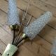 Pair of vintage mid-century tulip wall sconces from the 1950s