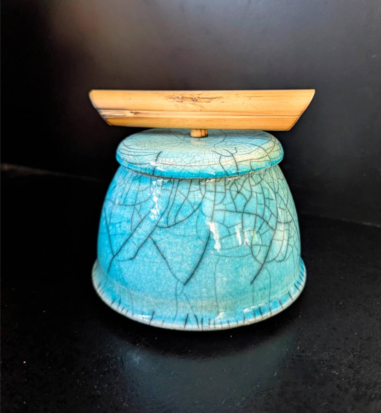 Blue spinelli sugar bowl