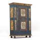 Cabinet de mariée en folk art peint antique de ferme rustique 1863