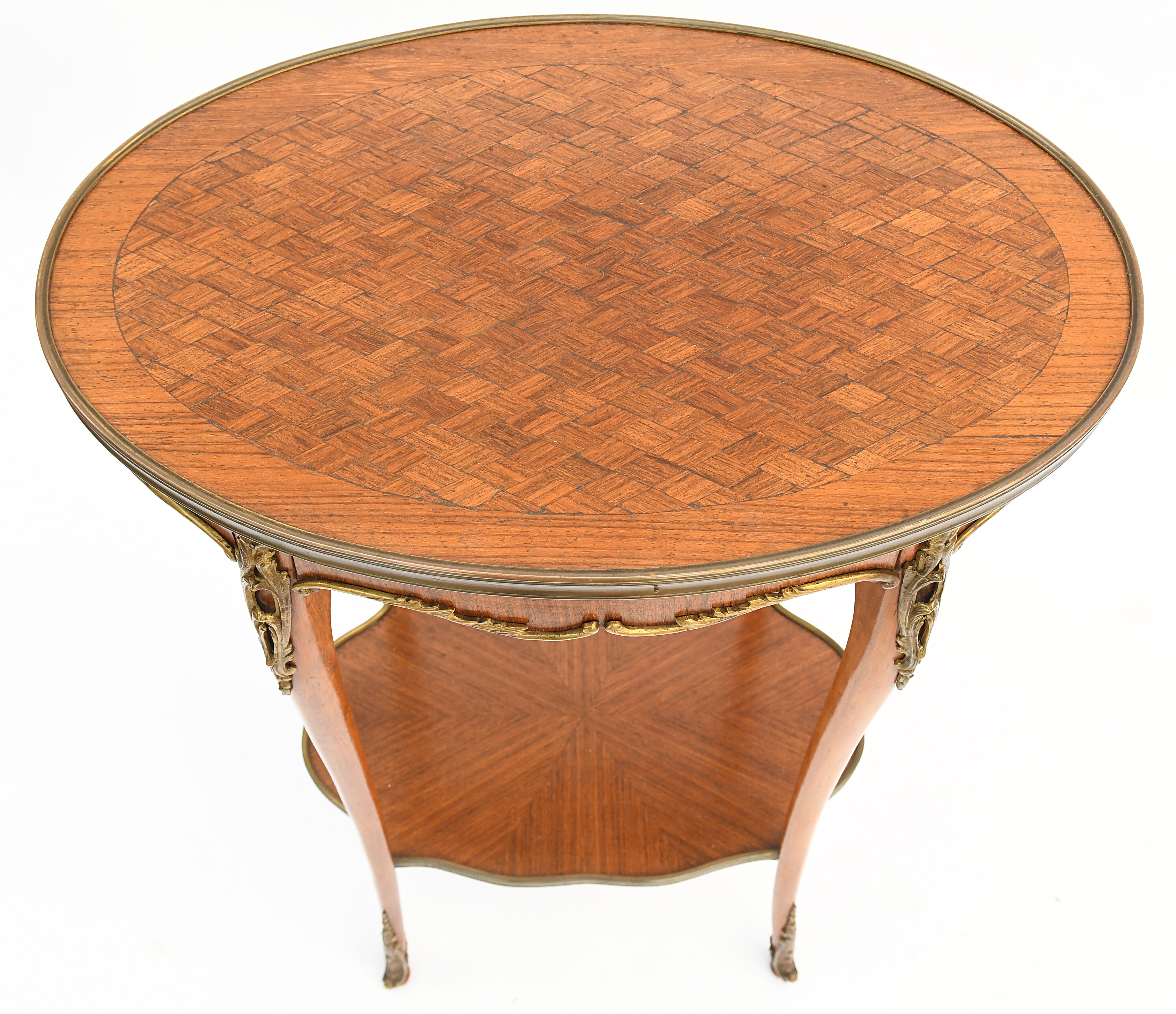 Louis XV style pedestal table in marquetry