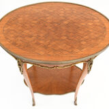 Louis XV style pedestal table in marquetry