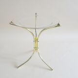 Table d'appoint en verre et métal doré