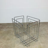 Chrome metal magazine rack by Willy Glaeser for TMP, 1980s.