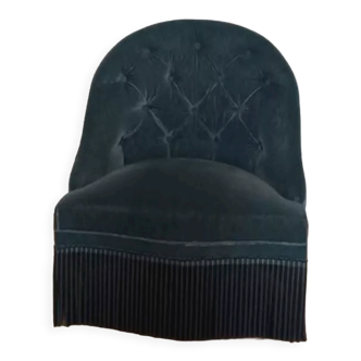 Fauteuil crapaud velours vintage