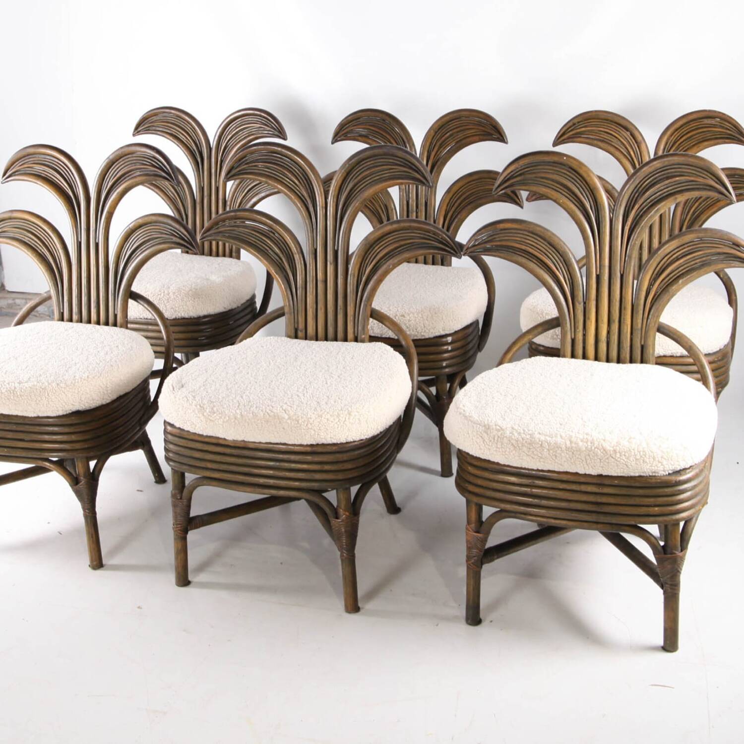 Set of 6 rattan chairs