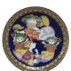 Alladyn plate no. VI, cobalt gold porcelain, design by B. Wiinblad, Germany, 1980s