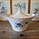 Soup tureen Moulin des Loups Volubilis, blue flowers and gilding
