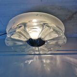 Mid Century modernist frosted glass flush mount ceiling or wall light fixture lamp, 1960s