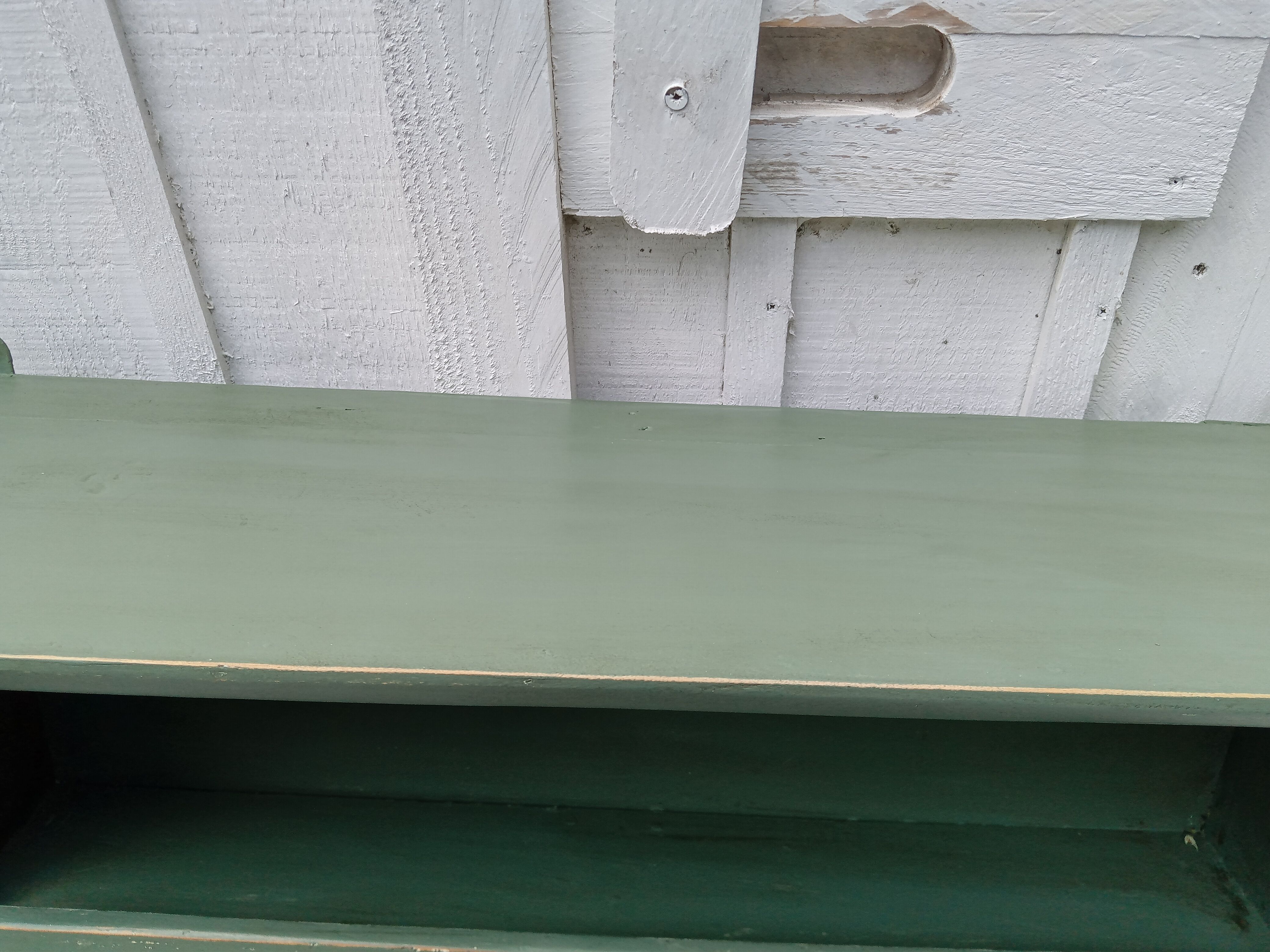 Patinated wooden shelf