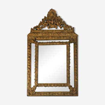 Miroir à parecloses et fronton Napoléon III