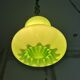 Mid-century portuguese green opaline glass hanging lamp 1960s