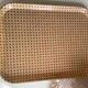 70s tray in fiberglass imitation rattan