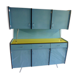 Buffet en formica jaune et bleu