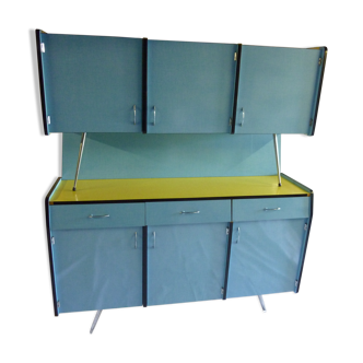 Buffet in blue and yellow formica