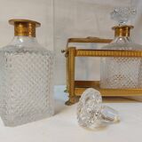 Whiskey cellar called "Tantalus" - Servant of 2 cut crystal carafes