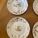Lot de 4 assiettes murales en faïence vintage