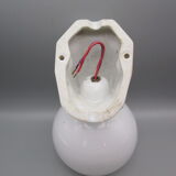 Old art deco wall lamp in opaline and porcelain