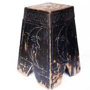 Antique Mystical Moon Stool / Step Stool / Secret Storage Box, circa 1900