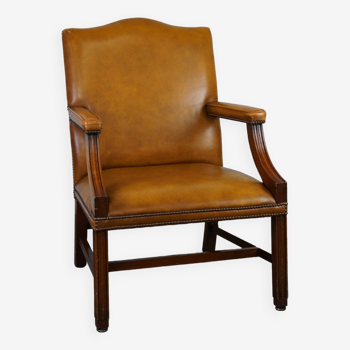 Chaise Chesterfield Gainsborough en cuir de vache / chaise de bureau / chaise d'appoint