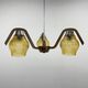 Mid-century Wood & Glass Chandelier by Dřevo Humpolec, 1960's